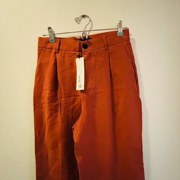 NWT Zara wide leg pants, burnt orange - Picture 2 of 4